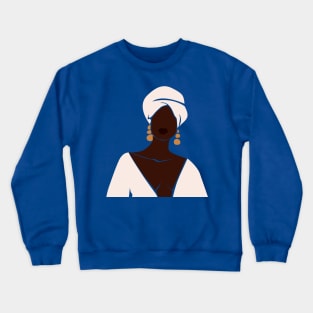 Black Woman White Turban Crewneck Sweatshirt